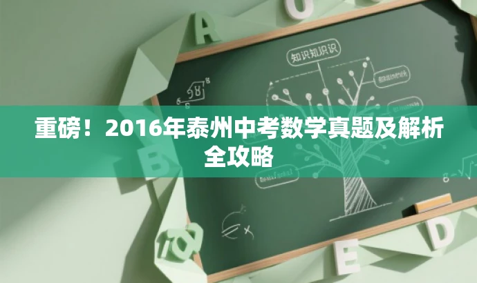 重磅!2016年泰州中考数学真题及解析全攻略 重磅!2016年泰州中考数学真题及解析全攻略