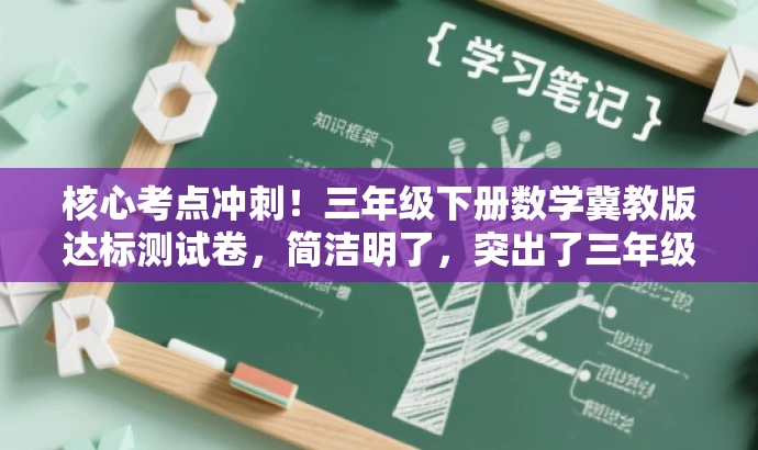 核心考点冲刺!三年级下册数学冀教版达标测试卷,简洁明了,突出了三年级下册数学冀教版的核心考点,同时使用了冲刺和达标测试卷等词汇来吸引目标人群的注意力,符合营销效果的需求。 核心考点冲刺!三年级下册数学冀教版达标测试卷,简洁明了,突出了三年级下册数学冀教版的核心考点,同时使用了冲刺和达标测试卷等词汇来吸引目标人群的注意力,符合营销效果的需求。