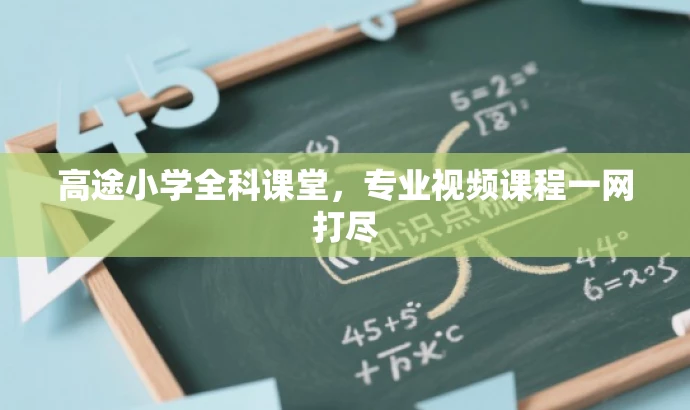 高途小学全科课堂,专业视频课程一网打尽 高途小学全科课堂,专业视频课程一网打尽