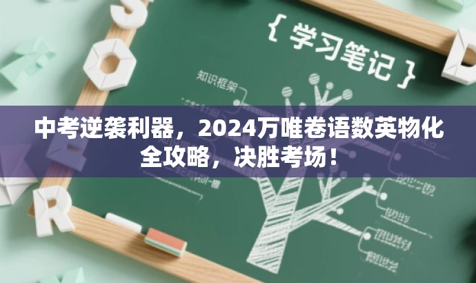 中考逆袭利器,2024万唯卷语数英物化全攻略,决胜考场! 中考逆袭利器,2024万唯卷语数英物化全攻略,决胜考场!