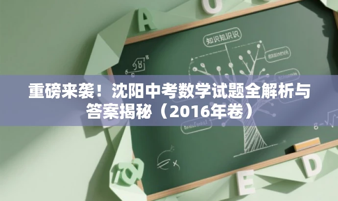 重磅来袭!沈阳中考数学试题全解析与答案揭秘(2016年卷) 重磅来袭!沈阳中考数学试题全解析与答案揭秘(2016年卷)