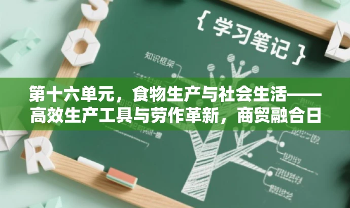 第十六单元,食物生产与社会生活——高效生产工具与劳作革新,商贸融合日常新体验。 第十六单元,食物生产与社会生活——高效生产工具与劳作革新,商贸融合日常新体验。