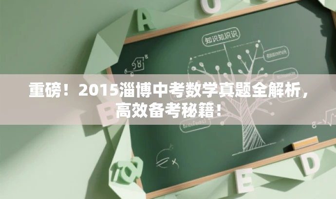 重磅!2015淄博中考数学真题全解析,高效备考秘籍! 重磅!2015淄博中考数学真题全解析,高效备考秘籍!