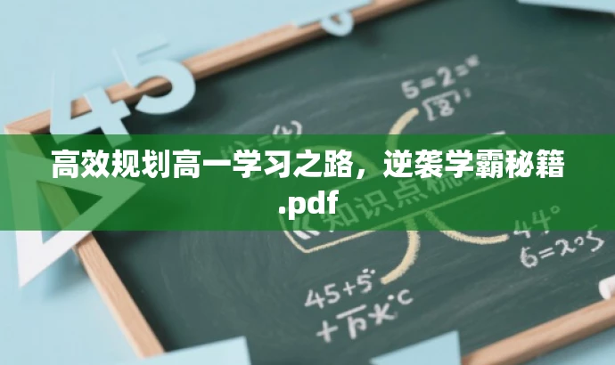 高效规划高一学习之路,逆袭学霸秘籍.pdf 高效规划高一学习之路,逆袭学霸秘籍.pdf