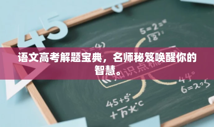 语文高考解题宝典,名师秘笈唤醒你的智慧。 语文高考解题宝典,名师秘笈唤醒你的智慧。