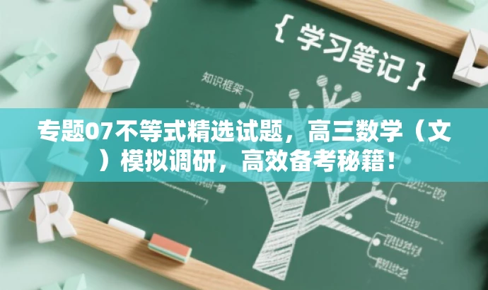 专题07不等式精选试题,高三数学(文)模拟调研,高效备考秘籍! 专题07不等式精选试题,高三数学(文)模拟调研,高效备考秘籍!