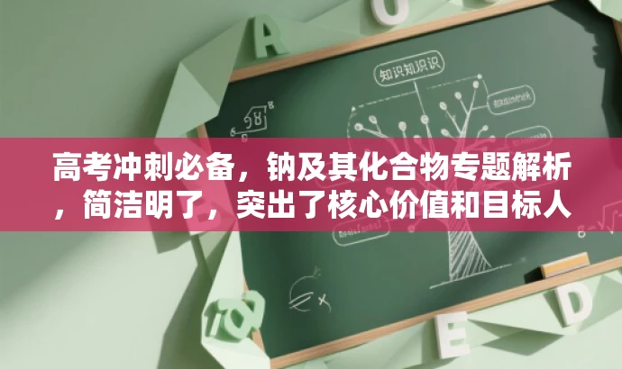 高考冲刺必备,钠及其化合物专题解析,简洁明了,突出了核心价值和目标人群需求,同时语言有吸引力,适合营销宣传。 高考冲刺必备,钠及其化合物专题解析,简洁明了,突出了核心价值和目标人群需求,同时语言有吸引力,适合营销宣传。