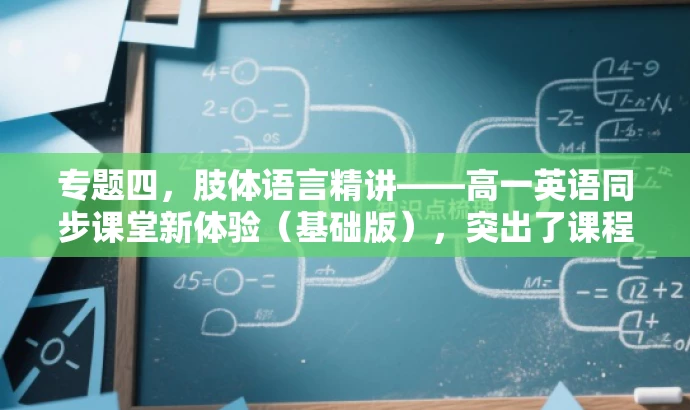 专题四,肢体语言精讲——高一英语同步课堂新体验(基础版),突出了课程的核心价值(肢体语言专题),同时提到了课程是针对高一学生的英语同步课堂内容,并使用新体验来强调课程的吸引力,语言简洁且具有吸引力。 专题四,肢体语言精讲——高一英语同步课堂新体验(基础版),突出了课程的核心价值(肢体语言专题),同时提到了课程是针对高一学生的英语同步课堂内容,并使用新体验来强调课程的吸引力,语言简洁且具有吸引力。