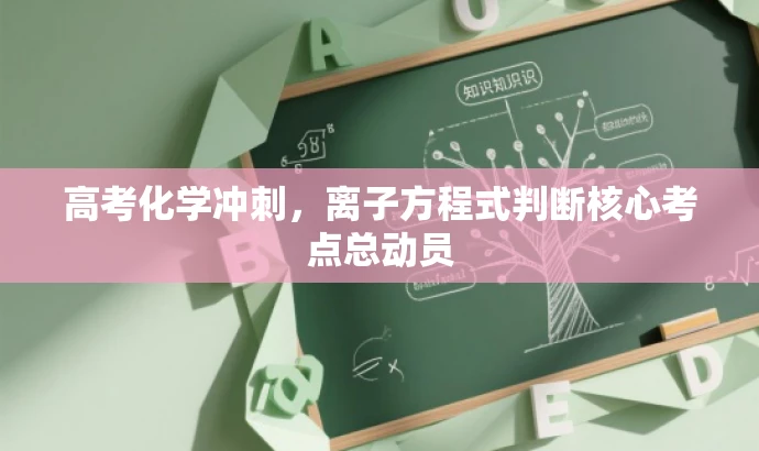 高考化学冲刺，离子方程式判断核心考点总动员