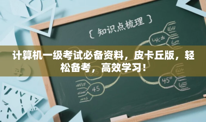 计算机一级考试必备资料,皮卡丘版,轻松备考,高效学习! 计算机一级考试必备资料,皮卡丘版,轻松备考,高效学习!