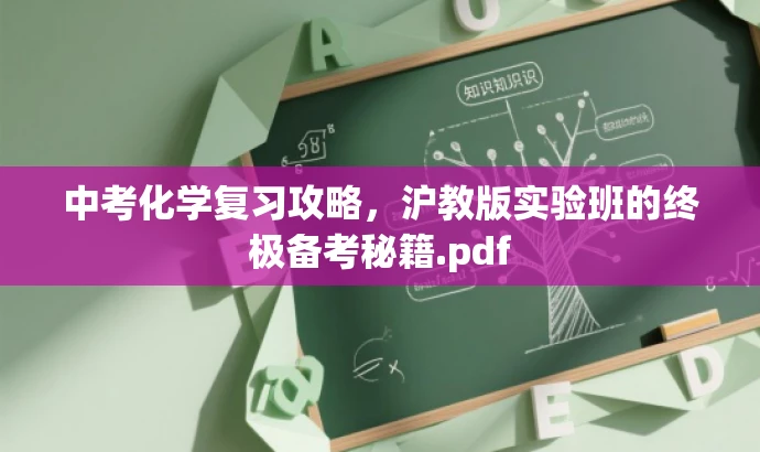 中考化学复习攻略,沪教版实验班的终极备考秘籍.pdf 中考化学复习攻略,沪教版实验班的终极备考秘籍.pdf