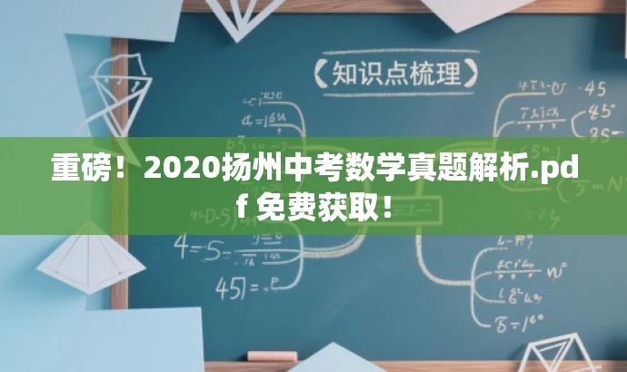 重磅!2020扬州中考数学真题解析.pdf 免费获取! 重磅!2020扬州中考数学真题解析.pdf 免费获取!