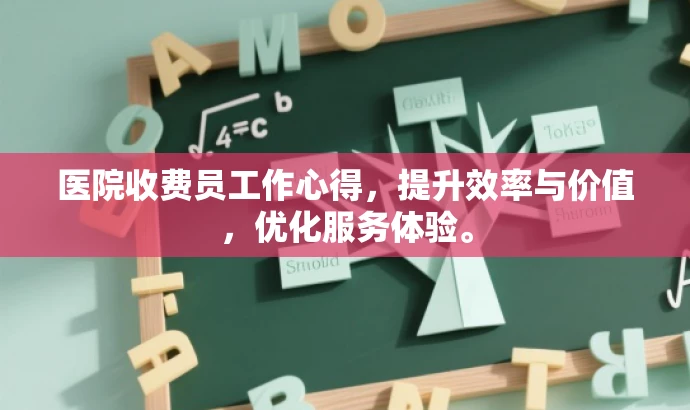 医院收费员工作心得,提升效率与价值,优化服务体验。 医院收费员工作心得,提升效率与价值,优化服务体验。