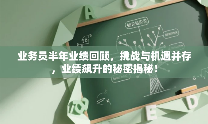 业务员半年业绩回顾，挑战与机遇并存，业绩飙升的秘密揭秘！