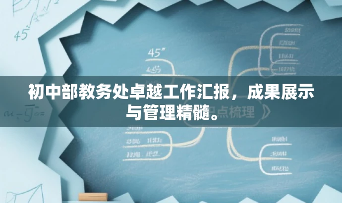 初中部教务处卓越工作汇报,成果展示与管理精髓。 初中部教务处卓越工作汇报,成果展示与管理精髓。