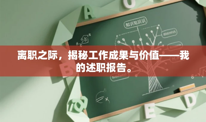 离职之际,揭秘工作成果与价值——我的述职报告。 离职之际,揭秘工作成果与价值——我的述职报告。