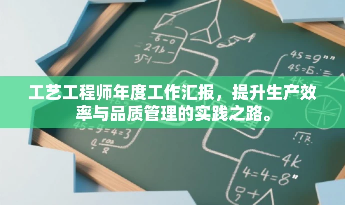 工艺工程师年度工作汇报,提升生产效率与品质管理的实践之路。 工艺工程师年度工作汇报,提升生产效率与品质管理的实践之路。