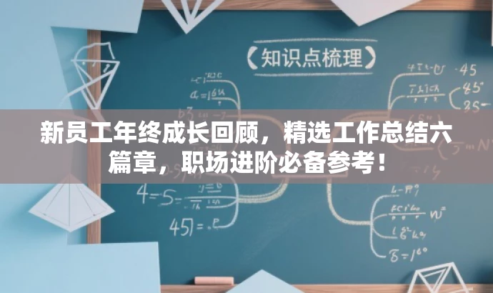新员工年终成长回顾,精选工作总结六篇章,职场进阶必备参考! 新员工年终成长回顾,精选工作总结六篇章,职场进阶必备参考!
