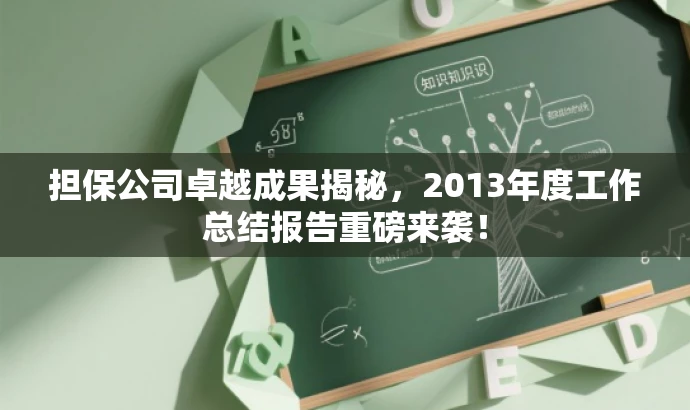 担保公司卓越成果揭秘,2013年度工作总结报告重磅来袭! 担保公司卓越成果揭秘,2013年度工作总结报告重磅来袭!