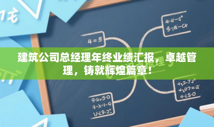 建筑公司总经理年终业绩汇报,卓越管理,铸就辉煌篇章! 建筑公司总经理年终业绩汇报,卓越管理,铸就辉煌篇章!