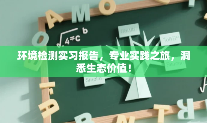 环境检测实习报告,专业实践之旅,洞悉生态价值! 环境检测实习报告,专业实践之旅,洞悉生态价值!