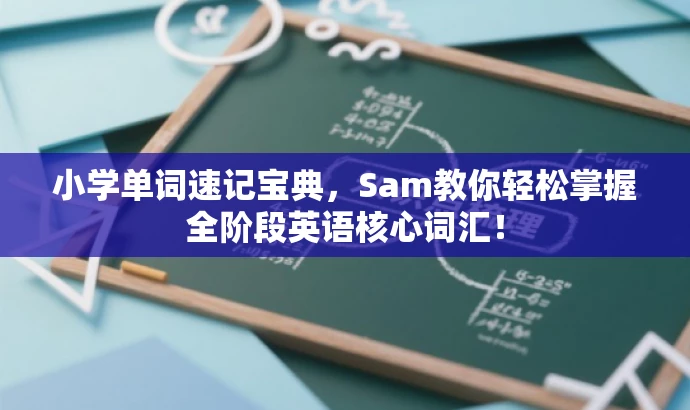 小学单词速记宝典,Sam教你轻松掌握全阶段英语核心词汇! 小学单词速记宝典,Sam教你轻松掌握全阶段英语核心词汇!