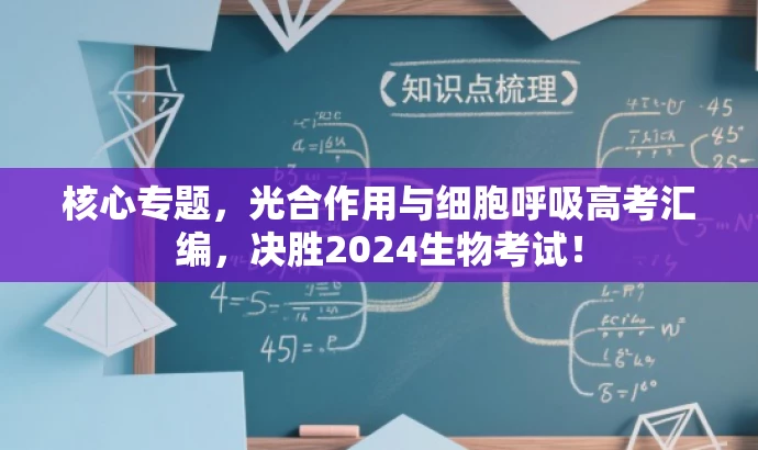 核心专题,光合作用与细胞呼吸高考汇编,决胜2024生物考试! 核心专题,光合作用与细胞呼吸高考汇编,决胜2024生物考试!
