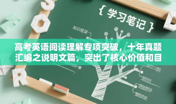 高考英语阅读理解专项突破,十年真题汇编之说明文篇,突出了核心价值和目标人群需求,同时语言简洁、有吸引力。 高考英语阅读理解专项突破,十年真题汇编之说明文篇,突出了核心价值和目标人群需求,同时语言简洁、有吸引力。