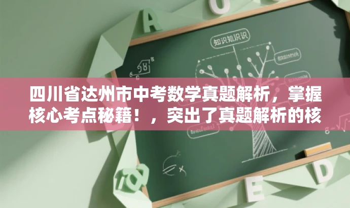 四川省达州市中考数学真题解析,掌握核心考点秘籍!,突出了真题解析的核心价值,同时使用了具有吸引力的语言来吸引目标人群的注意力。 四川省达州市中考数学真题解析,掌握核心考点秘籍!,突出了真题解析的核心价值,同时使用了具有吸引力的语言来吸引目标人群的注意力。