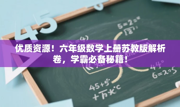 优质资源!六年级数学上册苏教版解析卷,学霸必备秘籍! 优质资源!六年级数学上册苏教版解析卷,学霸必备秘籍!