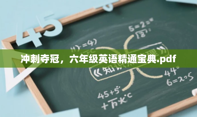 冲刺夺冠,六年级英语精通宝典.pdf 冲刺夺冠,六年级英语精通宝典.pdf