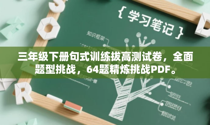 三年级下册句式训练拔高测试卷,全面题型挑战,64题精炼挑战PDF。 三年级下册句式训练拔高测试卷,全面题型挑战,64题精炼挑战PDF。