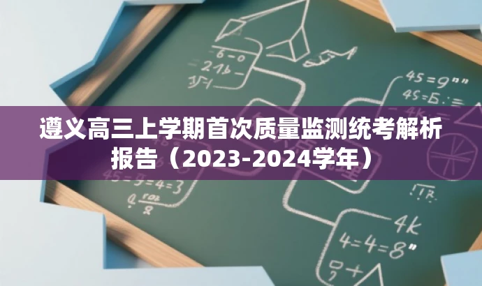 遵义高三上学期首次质量监测统考解析报告(2023-2024学年) 遵义高三上学期首次质量监测统考解析报告(2023-2024学年)