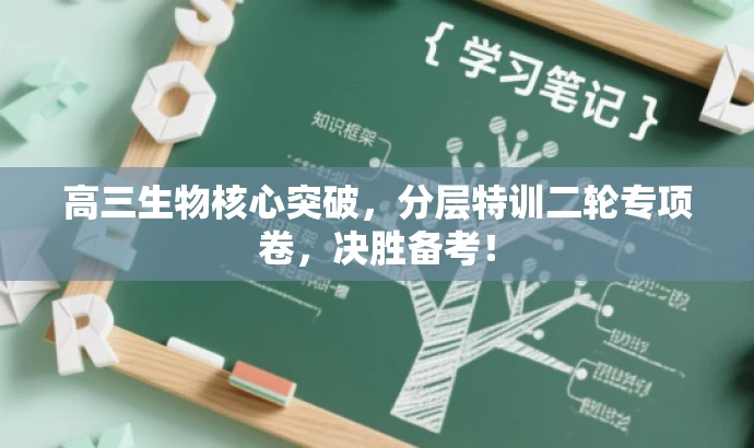 高三生物核心突破，分层特训二轮专项卷，决胜备考！