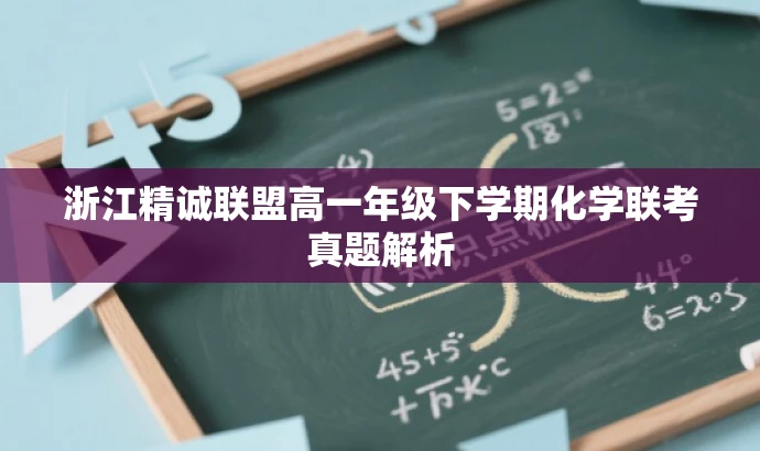 浙江精诚联盟高一年级下学期化学联考真题解析 浙江精诚联盟高一年级下学期化学联考真题解析