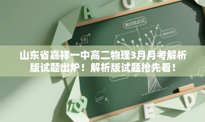 山东省嘉祥一中高二物理3月月考解析版试题出炉!解析版试题抢先看! 山东省嘉祥一中高二物理3月月考解析版试题出炉!解析版试题抢先看!