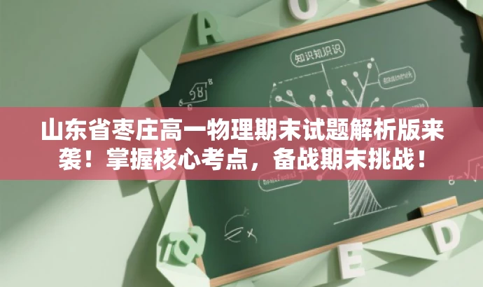 山东省枣庄高一物理期末试题解析版来袭!掌握核心考点,备战期末挑战! 山东省枣庄高一物理期末试题解析版来袭!掌握核心考点,备战期末挑战!