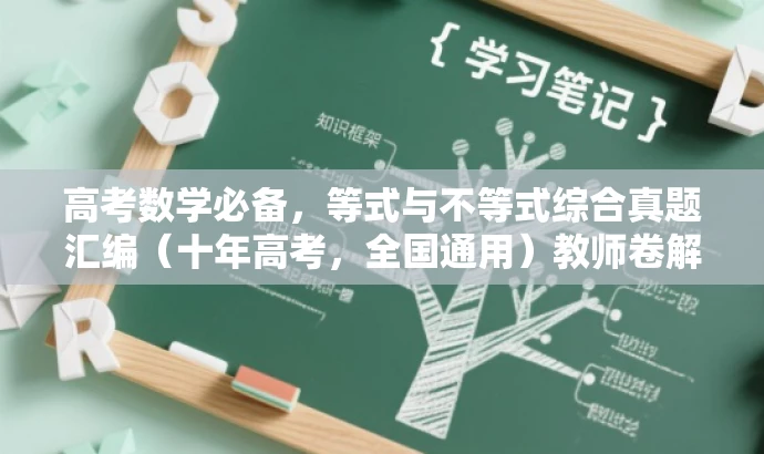 高考数学必备,等式与不等式综合真题汇编(十年高考,全国通用)教师卷解析 高考数学必备,等式与不等式综合真题汇编(十年高考,全国通用)教师卷解析