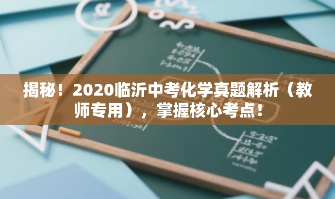 揭秘!2020临沂中考化学真题解析(教师专用),掌握核心考点! 揭秘!2020临沂中考化学真题解析(教师专用),掌握核心考点!