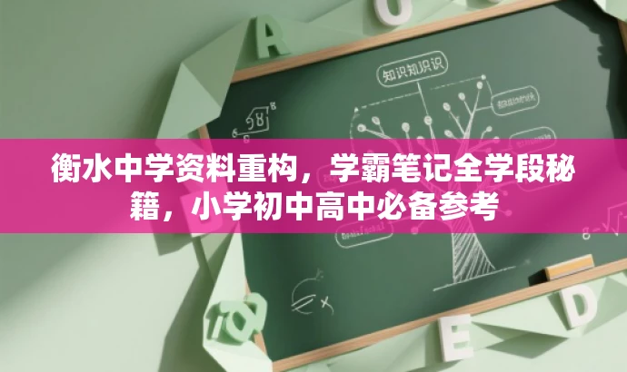 衡水中学资料重构，学霸笔记全学段秘籍，小学初中高中必备参考