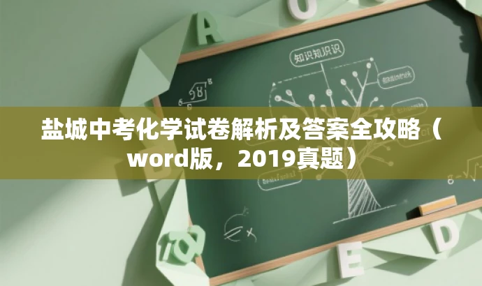 盐城中考化学试卷解析及答案全攻略(word版,2019真题) 盐城中考化学试卷解析及答案全攻略(word版,2019真题)