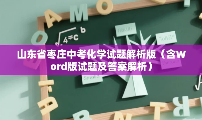 山东省枣庄中考化学试题解析版(含Word版试题及答案解析) 山东省枣庄中考化学试题解析版(含Word版试题及答案解析)