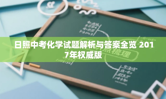 日照中考化学试题解析与答案全览 2017年权威版 日照中考化学试题解析与答案全览 2017年权威版