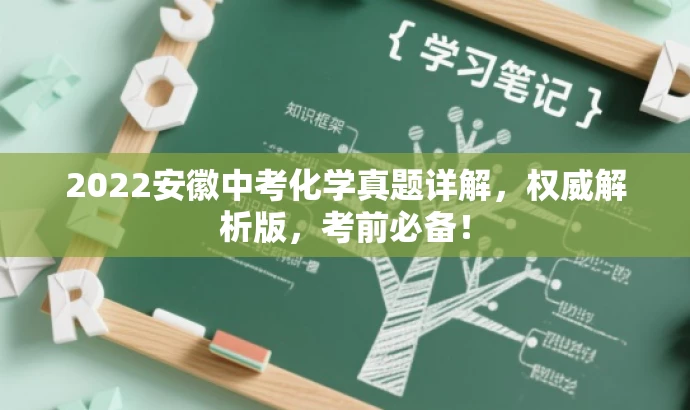 2022安徽中考化学真题详解,权威解析版,考前必备! 2022安徽中考化学真题详解,权威解析版,考前必备!