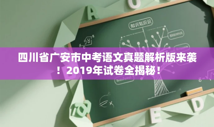 四川省广安市中考语文真题解析版来袭！2019年试卷全揭秘！