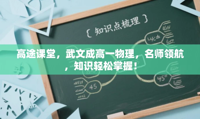 高途课堂,武文成高一物理,名师领航,知识轻松掌握! 高途课堂,武文成高一物理,名师领航,知识轻松掌握!