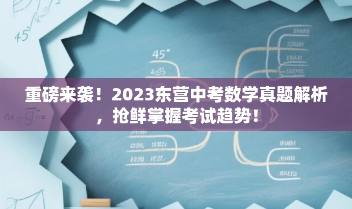 重磅来袭!2023东营中考数学真题解析,抢鲜掌握考试趋势! 重磅来袭!2023东营中考数学真题解析,抢鲜掌握考试趋势!