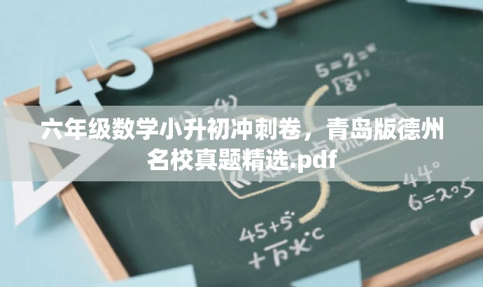 六年级数学小升初冲刺卷,青岛版德州名校真题精选.pdf 六年级数学小升初冲刺卷,青岛版德州名校真题精选.pdf