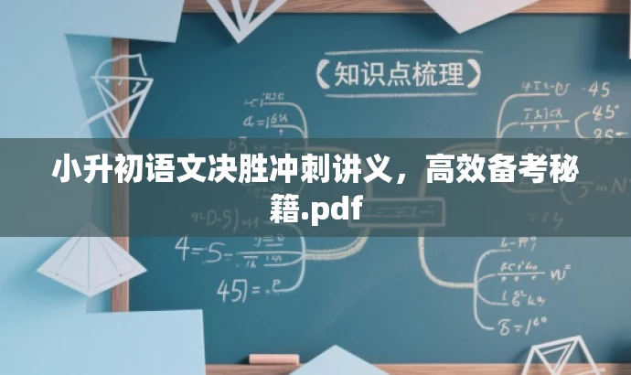 小升初语文决胜冲刺讲义,高效备考秘籍.pdf 小升初语文决胜冲刺讲义,高效备考秘籍.pdf