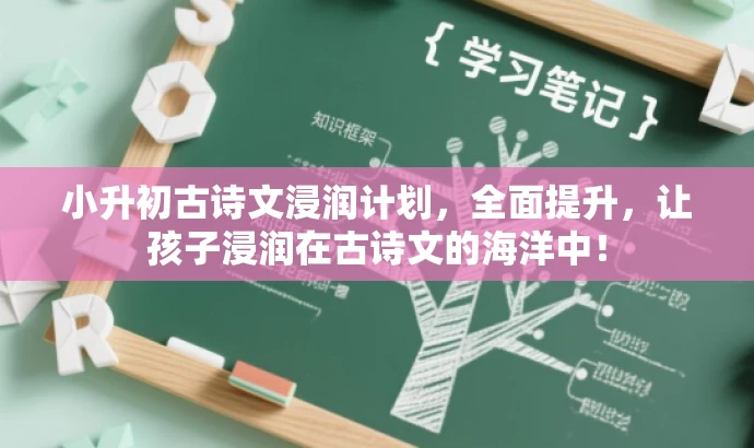 小升初古诗文浸润计划,全面提升,让孩子浸润在古诗文的海洋中! 小升初古诗文浸润计划,全面提升,让孩子浸润在古诗文的海洋中!